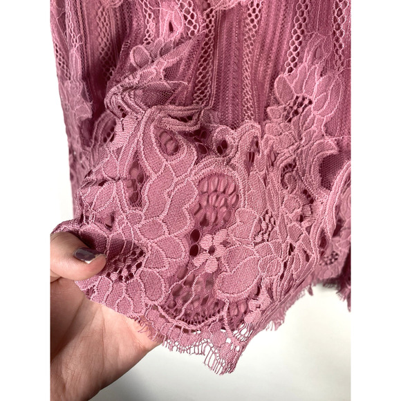 Xhilaration Tunic Tank Top Pink Lace Crochet XL Romantic Soft Girl Feminine Core - Picture 10 of 14